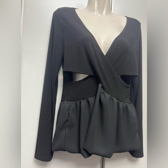 Fashion Nova Deep Down Peplum Top Size XL Brand - Picture 3 of 8